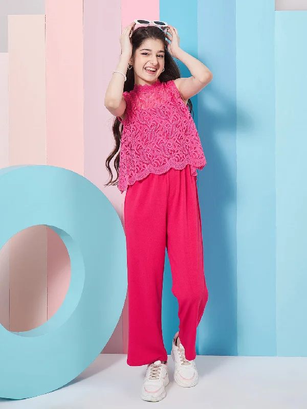 Girls Self Design Basic Jumpsuit