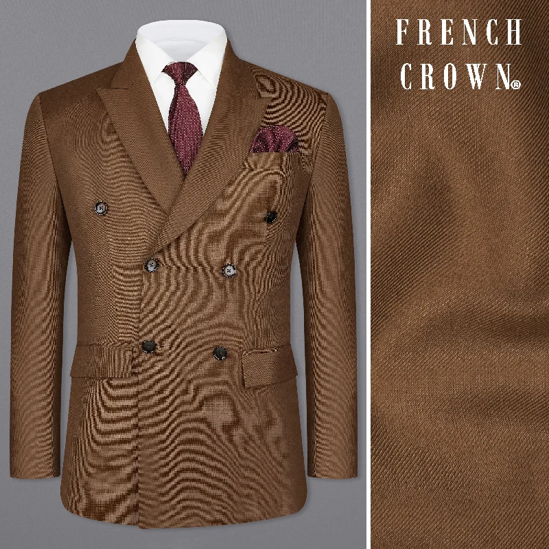 Jambalaya Brown Double Breasted Blazer