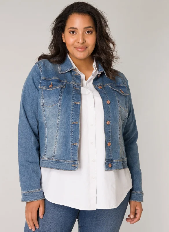 Jeansjacke in Mittelblau