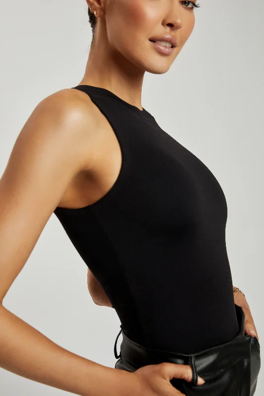 Jordyn Tank Sleeveless Bodysuit - Black