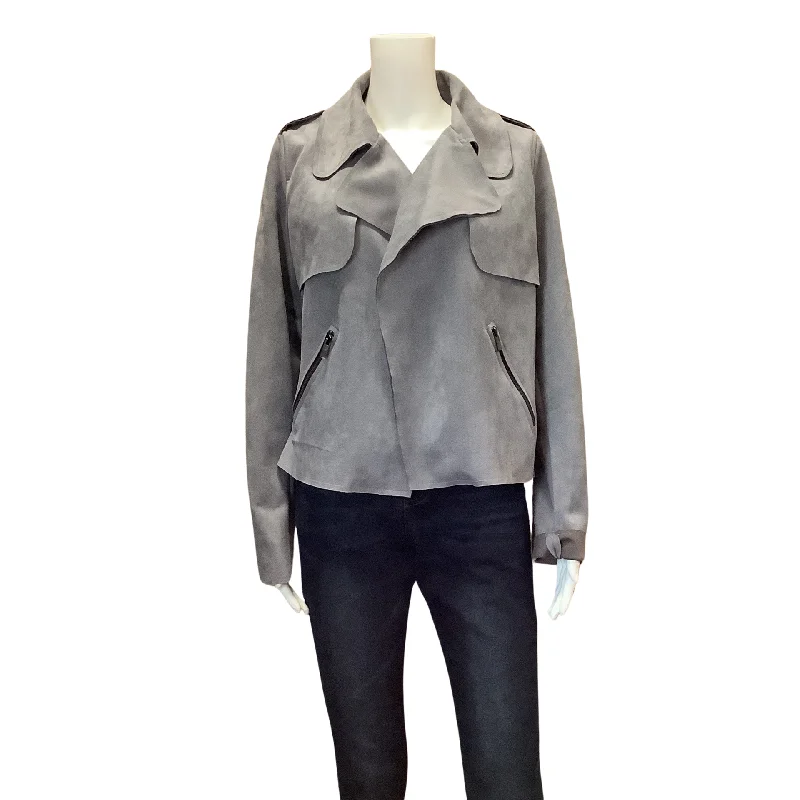 Kut Women's Jacket Grey Faux Suede Size: L