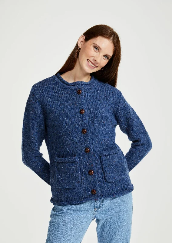 Ladies Donegal Wool Cardigan | Blue