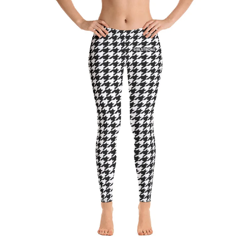 ELEVATED ESSENTIALS, THE PERFECT LEGGING BLACK WHITE HOUNDSTOOTH