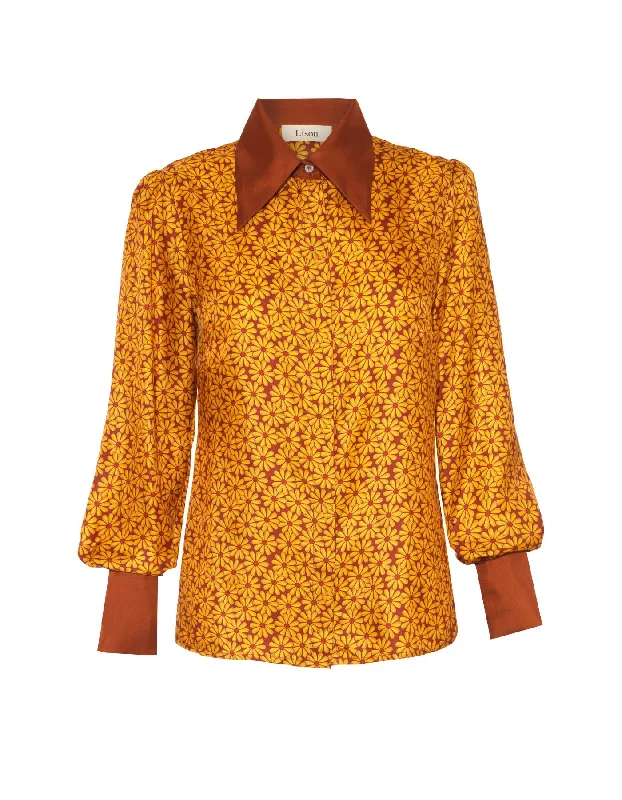 Manon Claret Meskel Print Silk Twill Shirt