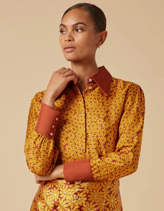 Manon Claret Meskel Print Silk Twill Shirt