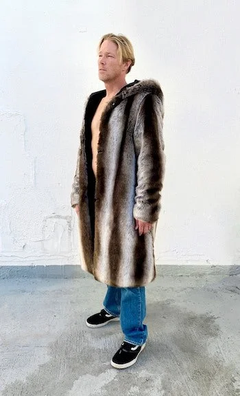 Mens Playa Coat in ""Silver Brown Fox"" Chinchilla