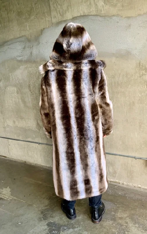 Men's Vandal Coat in ""Silver Brown Fox"" Chinchilla