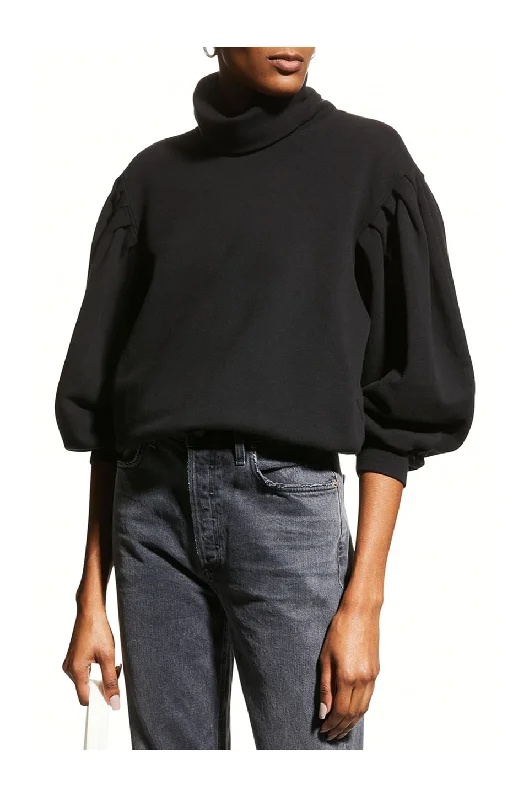 Citizens Of Humanity Noeme Puff Sleeve Sweatshirt In Black