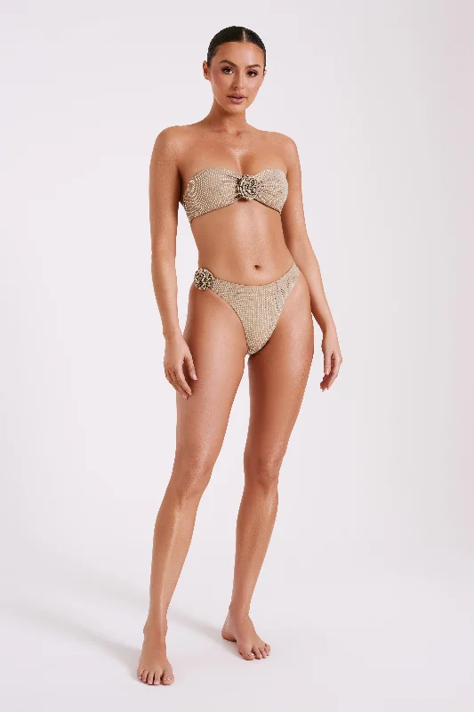 Noreen Rose Diamante Bikini Top - Nude