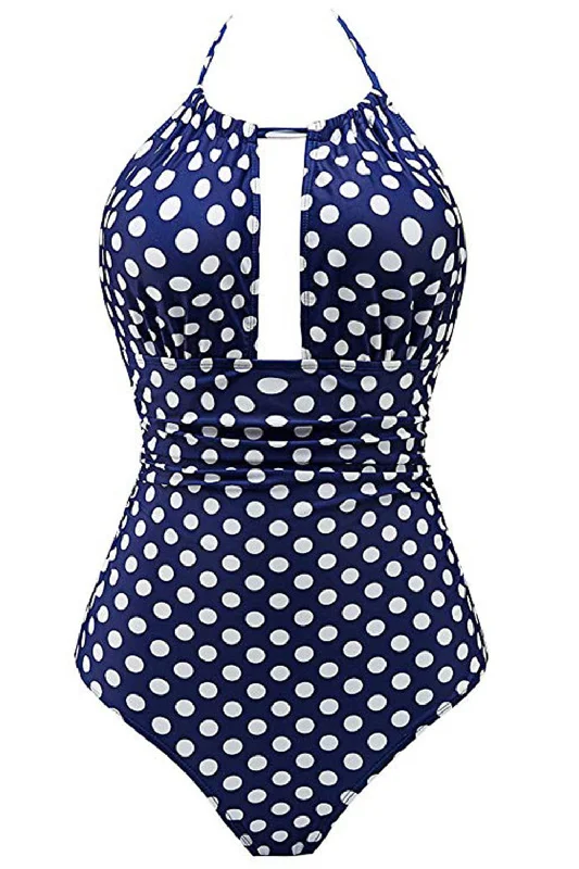 One Piece Navy Halter Swimwear