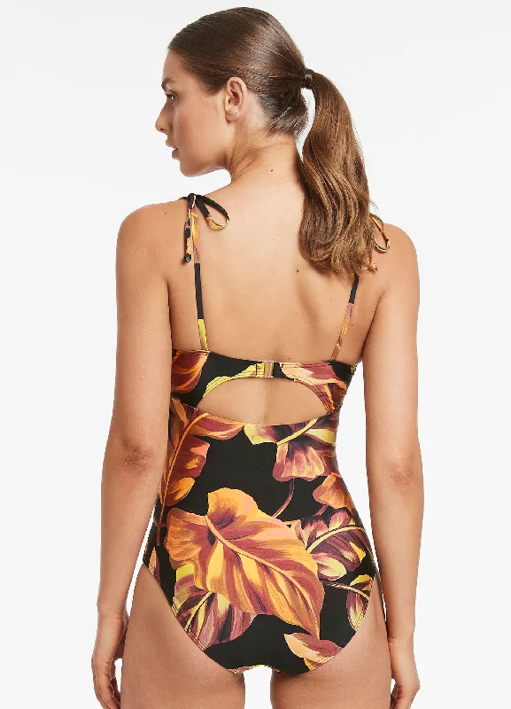 Palmas Twist Tank One Piece - Black