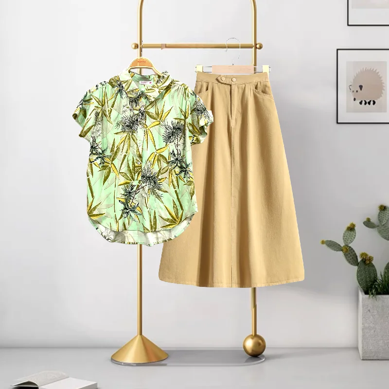 Patch Women Short Sleeve Floral Print Casual Fashion Shirt