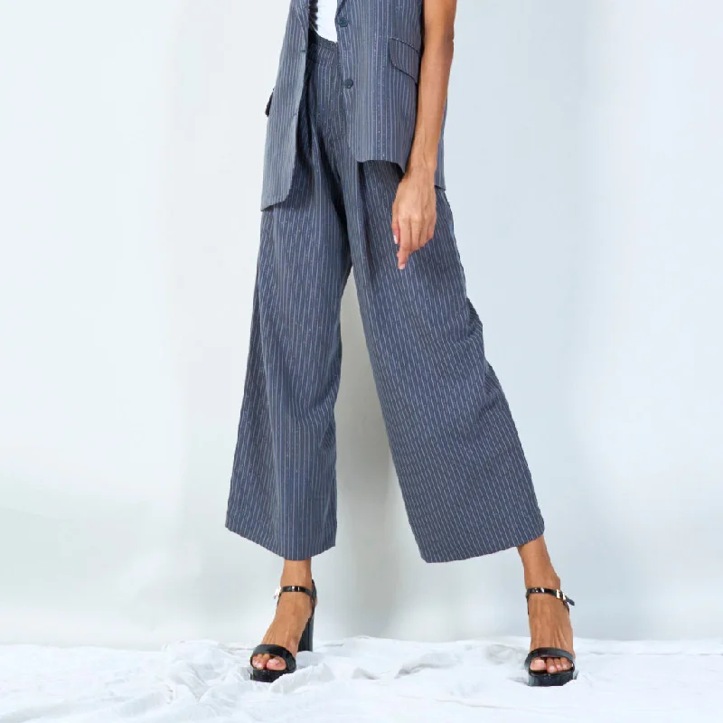 Pinstripe relaxed-fit trousers wholesale