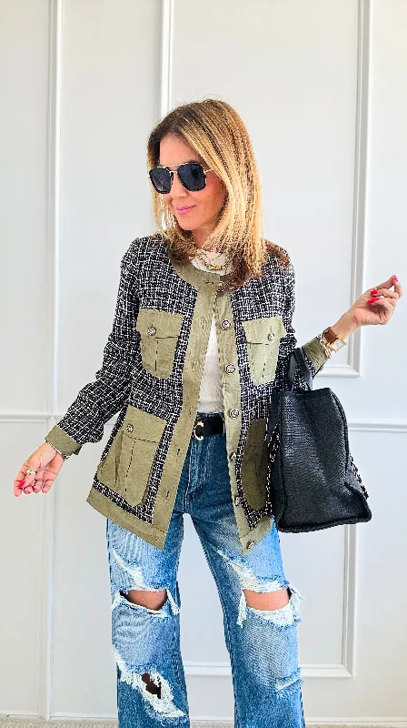 Plaid Contrast Jacket