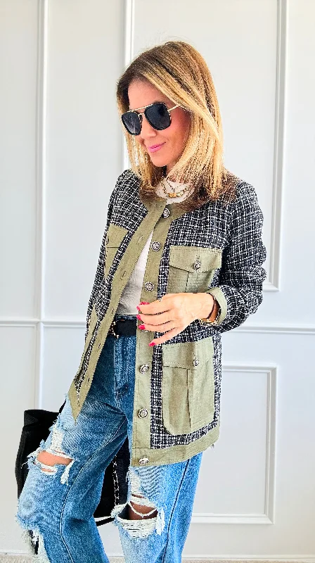 Plaid Contrast Jacket