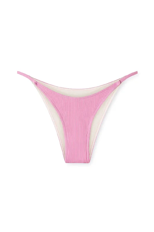 SEA PINK RIBBED CURVED BRIEF - SEA PINK