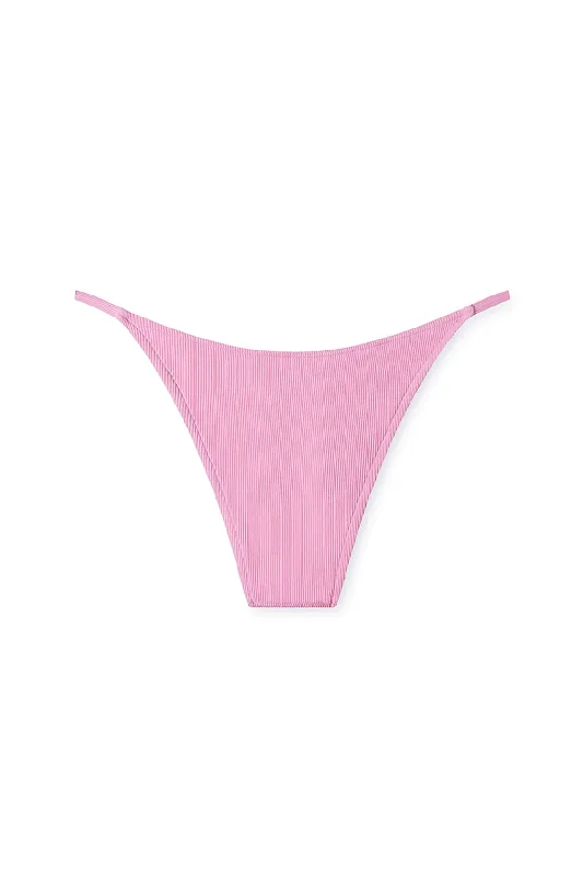 SEA PINK RIBBED CURVED BRIEF - SEA PINK