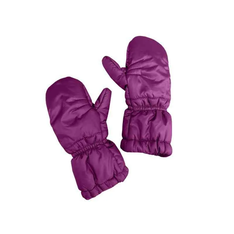 Puff Mittens - Plum