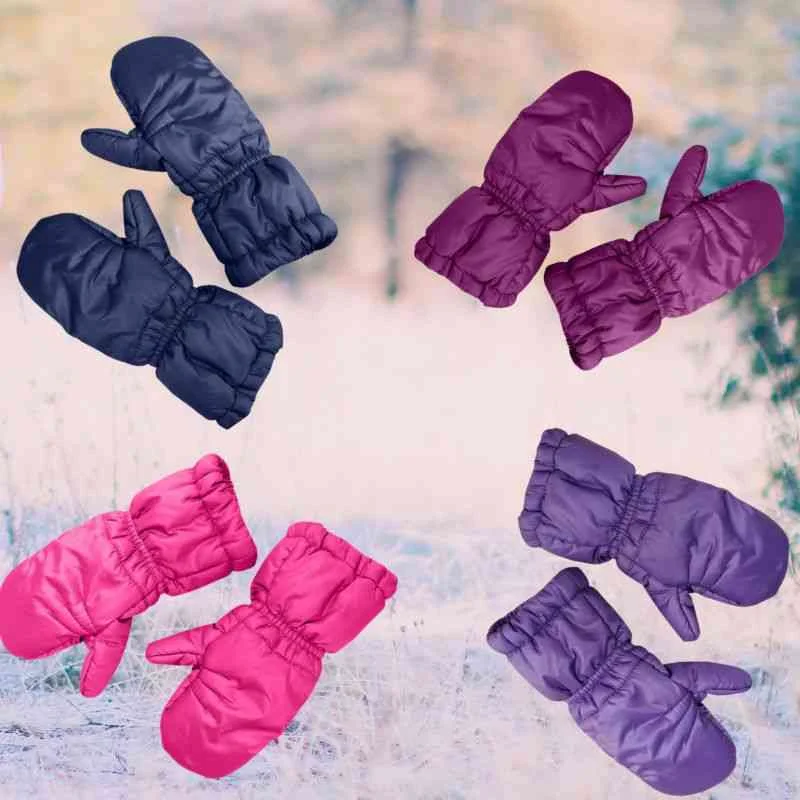 Puff Mittens - Purple