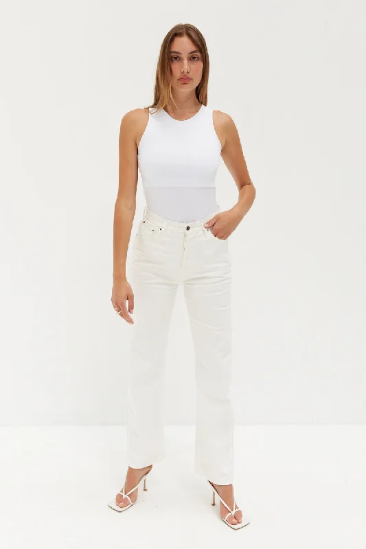 Sade Sleeveless Bodysuit - White