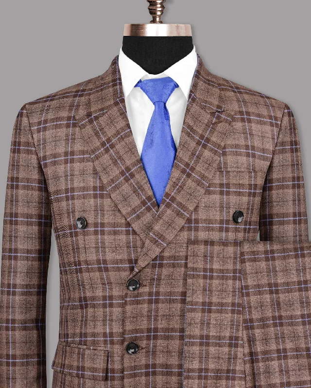 Sand Dune Plaid Double Breasted Suit