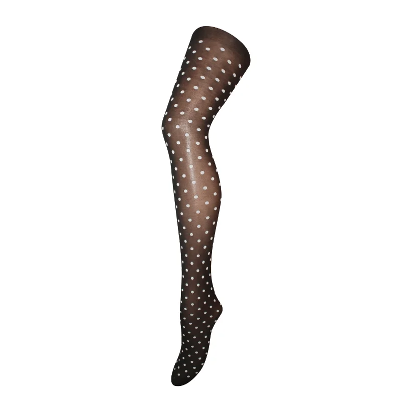 Tightology Spot Tights - Black/White