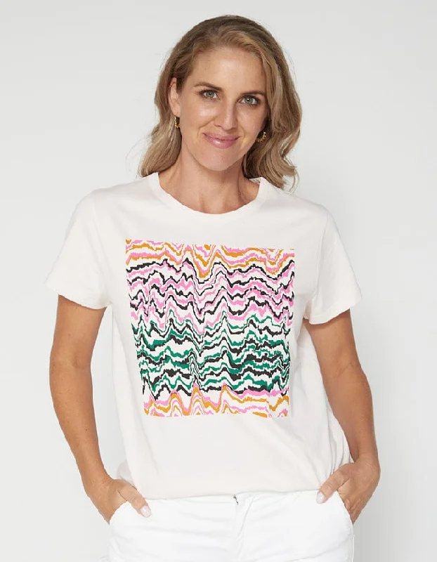 Stella + Gemma | Tee | Rose Waves Print Square