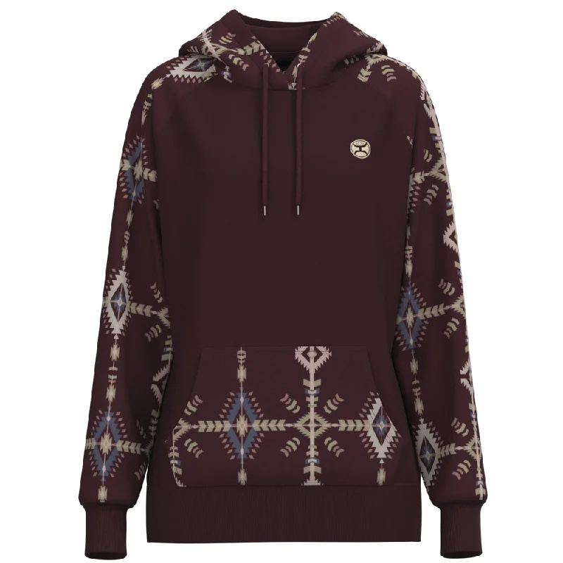 ""Summit"" Maroon / Aztec Hoody