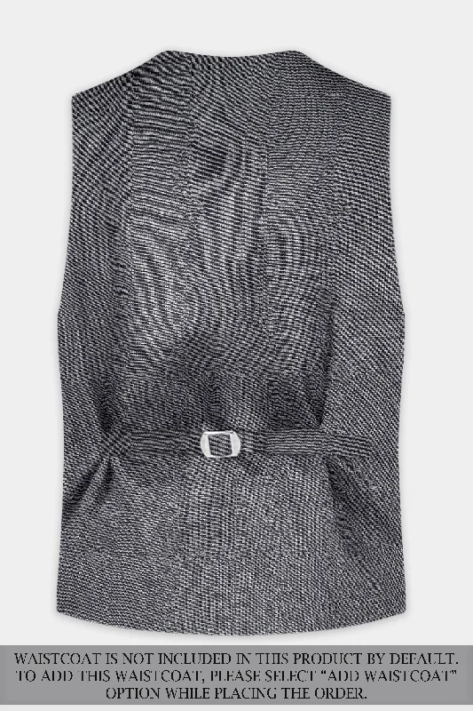 Vampire Gray Textured Wool Rich Double Breasted Suit