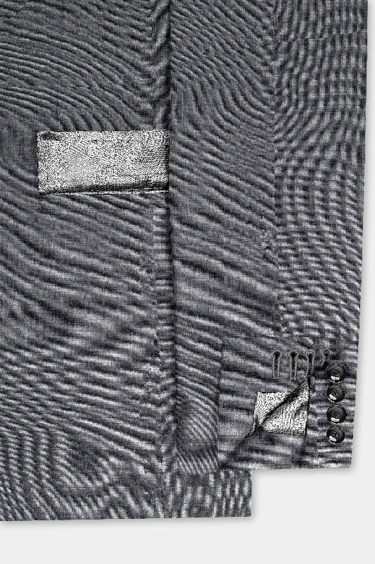 Vampire Gray Textured Wool Rich Double Breasted Suit