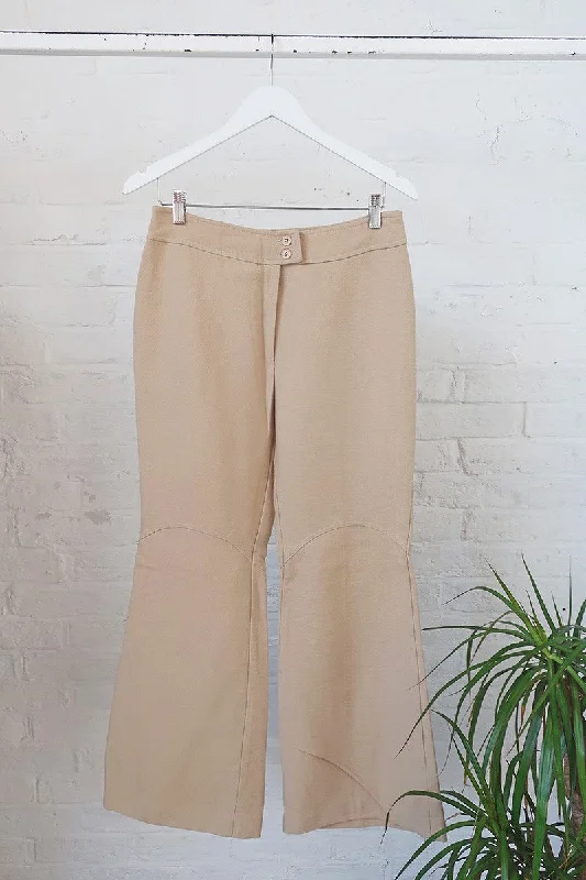 Vintage 70s Trousers - Biscotti Beige Flares - W30 L32