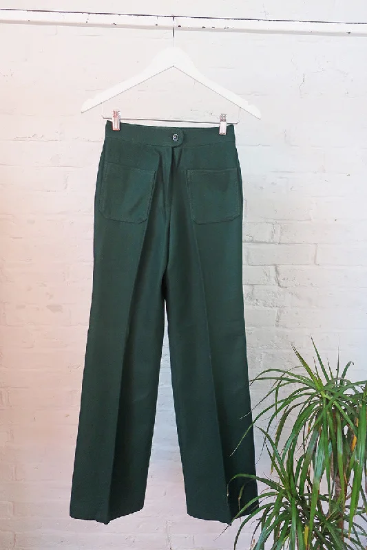 Vintage Trousers - Bottle Green Straight Leg - W25 L33