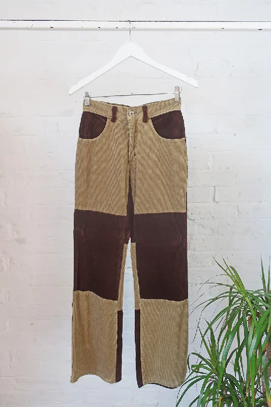 Vintage Trousers - Earth Tone Patchwork Corduroy - W28 L32