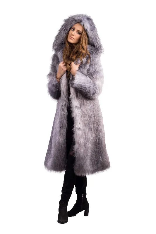 Women's Playa Coat in ""Silvery Fox Tail""