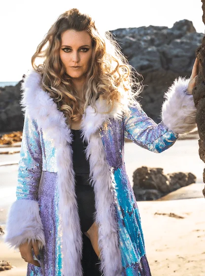 Women's Sequin Temptress Coat in ""Unicorn""