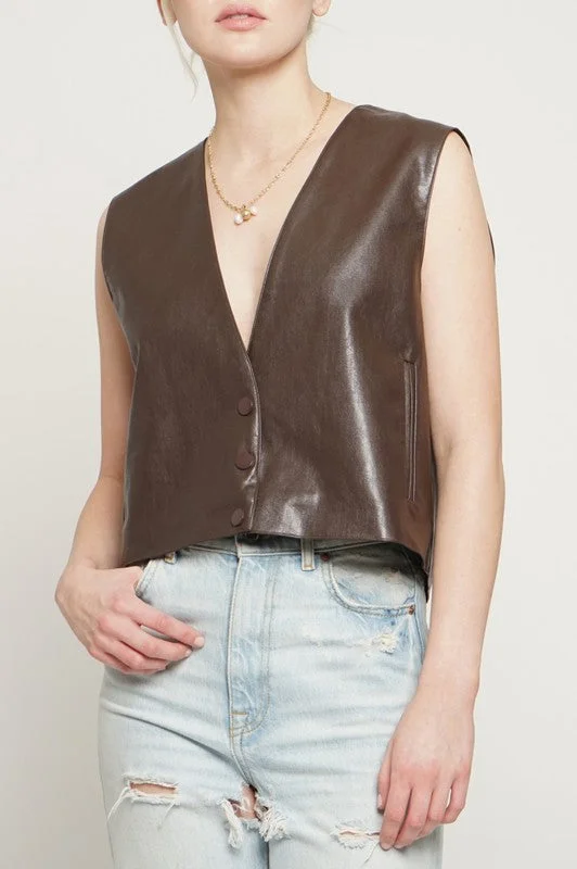 Boxy PU Vest