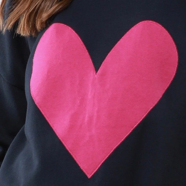 Queen Of Hearts Sweater | stitched heart detail