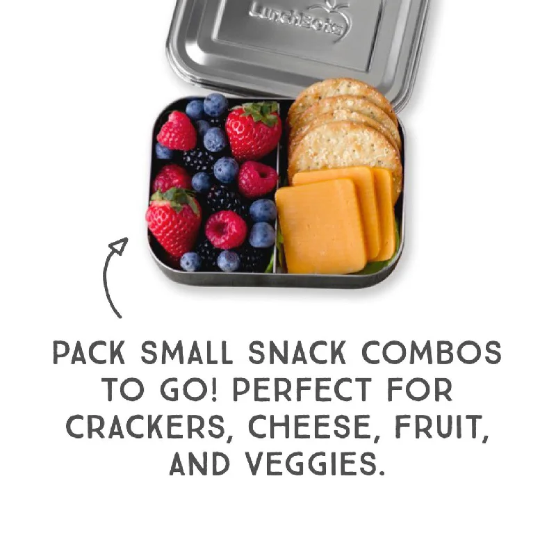 Lunchbots Small 2 Compartment Stainless Steel Snack Packer