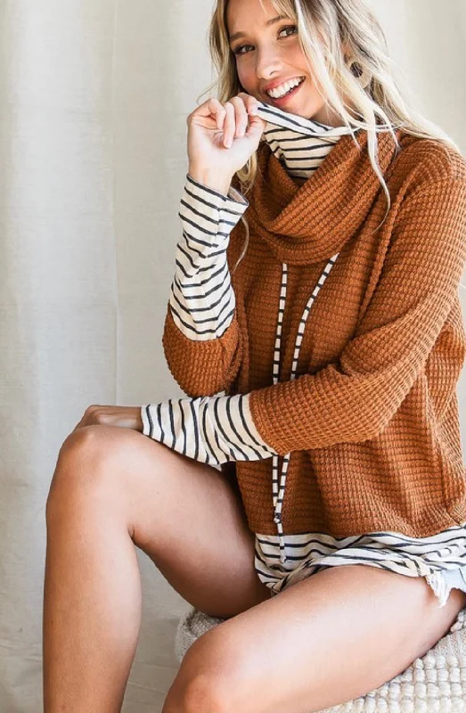 Rust & Striped Waffle Long Sleeve