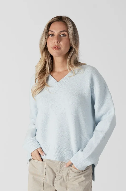 Powder Blue Ocean Heart Sweater 4856