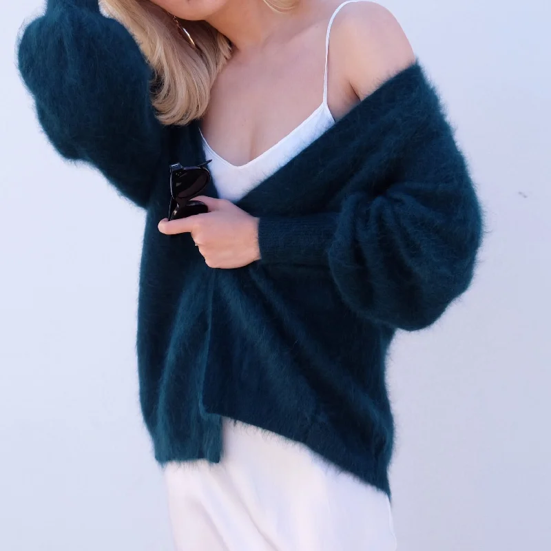 Brodie Fluffy Open Cardigan-Pink