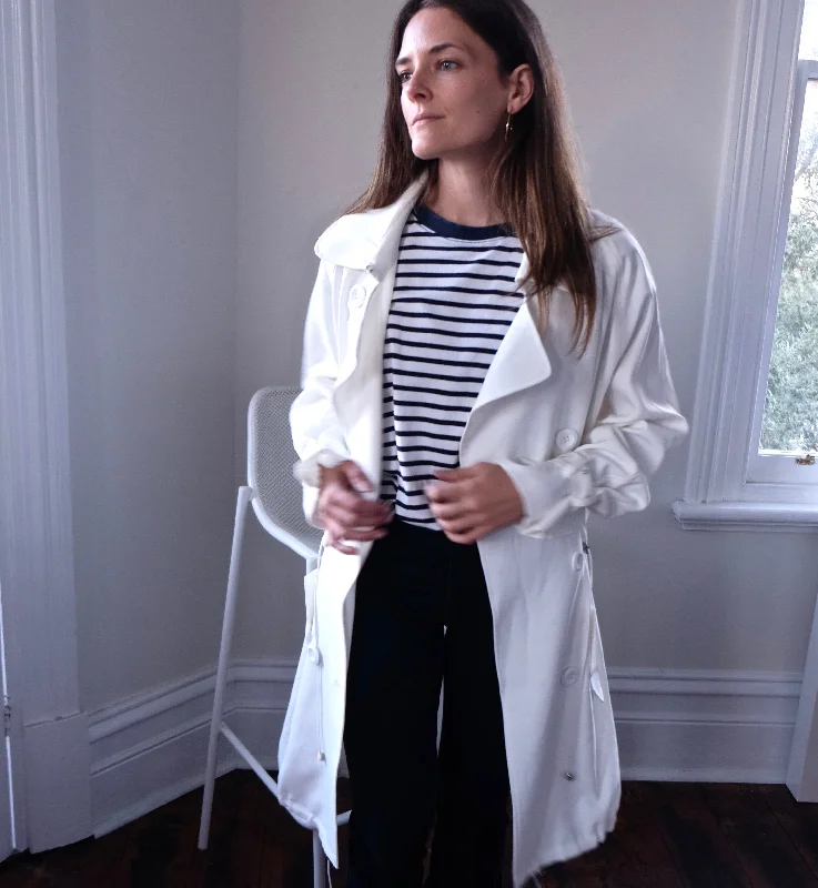 Elsa Lightweight White Trench Coat