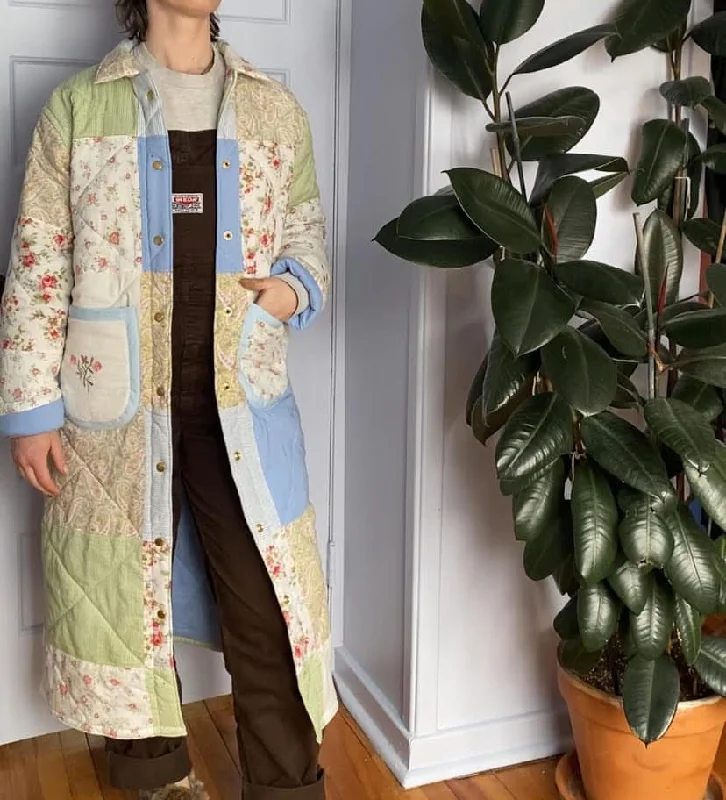 Middle Sister Co. Floral Duster Quilt Coat (Pastel Patchwork)