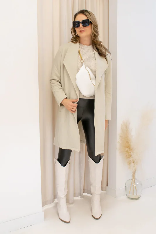 NEW CARLY OPEN FRONT COAT (OATMEAL)