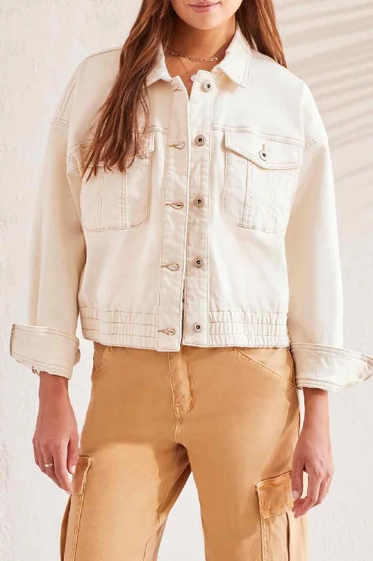 Tribal Elastic Waist Jean Jacket